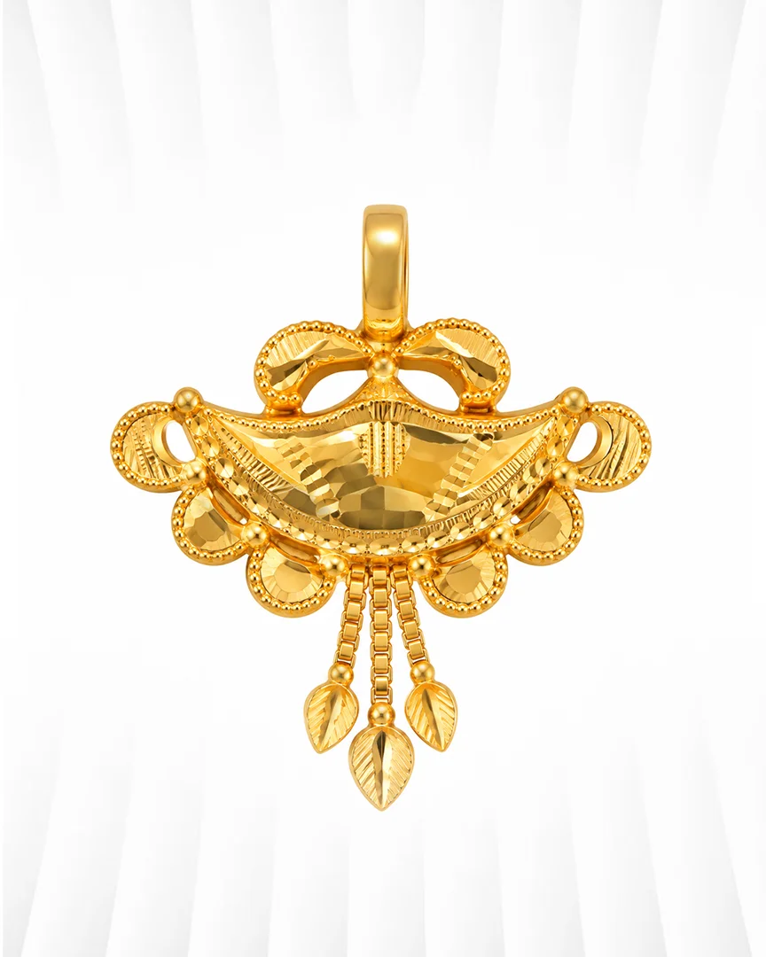 Bow, Floral & Leaf Drop Pendant