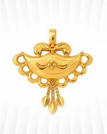 Bow & Triple Leaf Drop Pendant