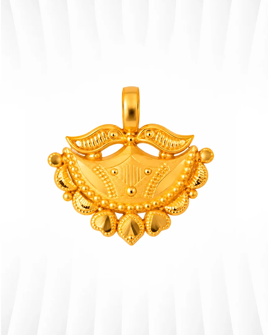 Traditional Bow & Floral Beaded Pendant