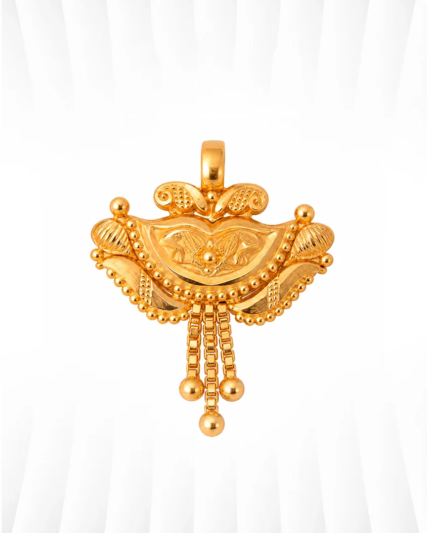 Traditional Floral Leaf Drop Pendant