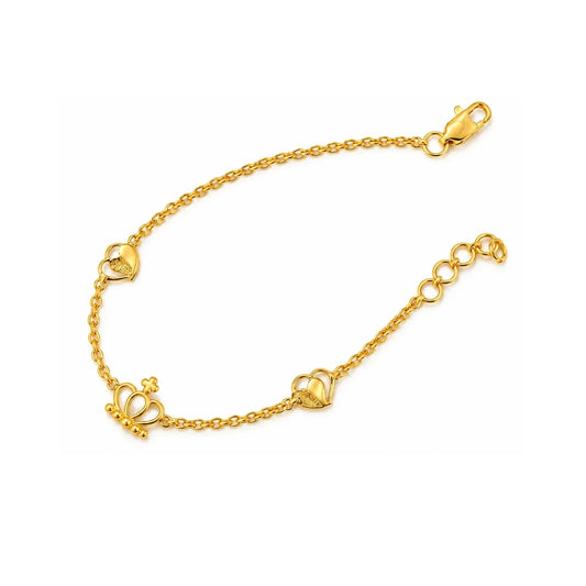 Heart & Bow Gold Bracelet