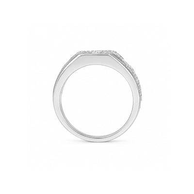 Elegant Octagonal Pattern Silver Ring
