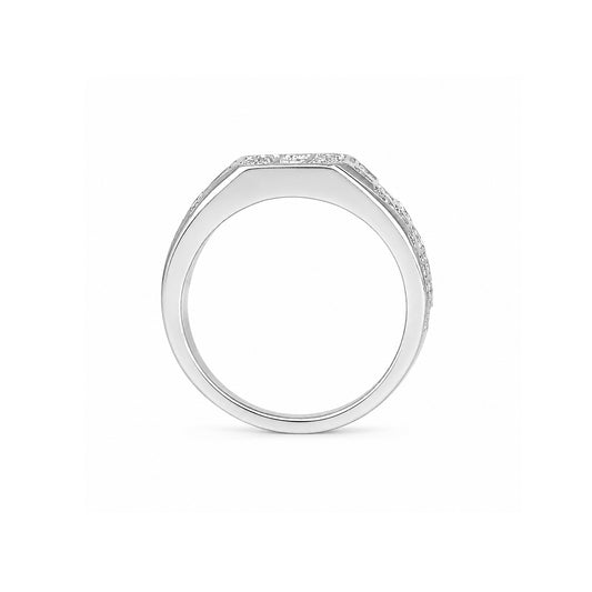 Elegant Octagonal Pattern Silver Ring