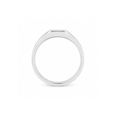 Geometric Hexagon Stone Silver Ring
