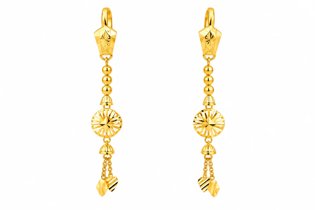 Floral Sunburst Drop Earrings