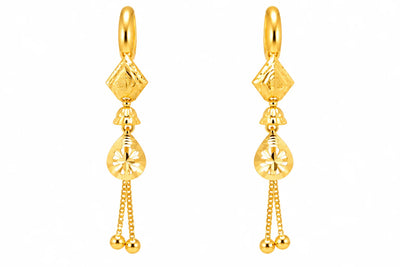 Floral Teardrop Drop Earrings