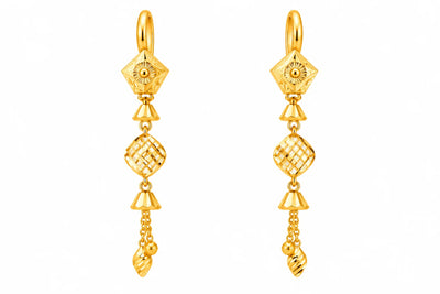 Geometric Lattice Drop Earrings