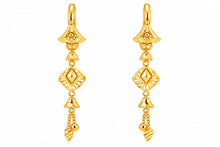 Gold Finish Geometric Jhumka Drop Earrings