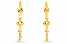 Gold Finish Geometric Drop Earrings