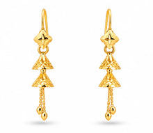 Elegant Double Jhumka Gold Finish Drop Earrings