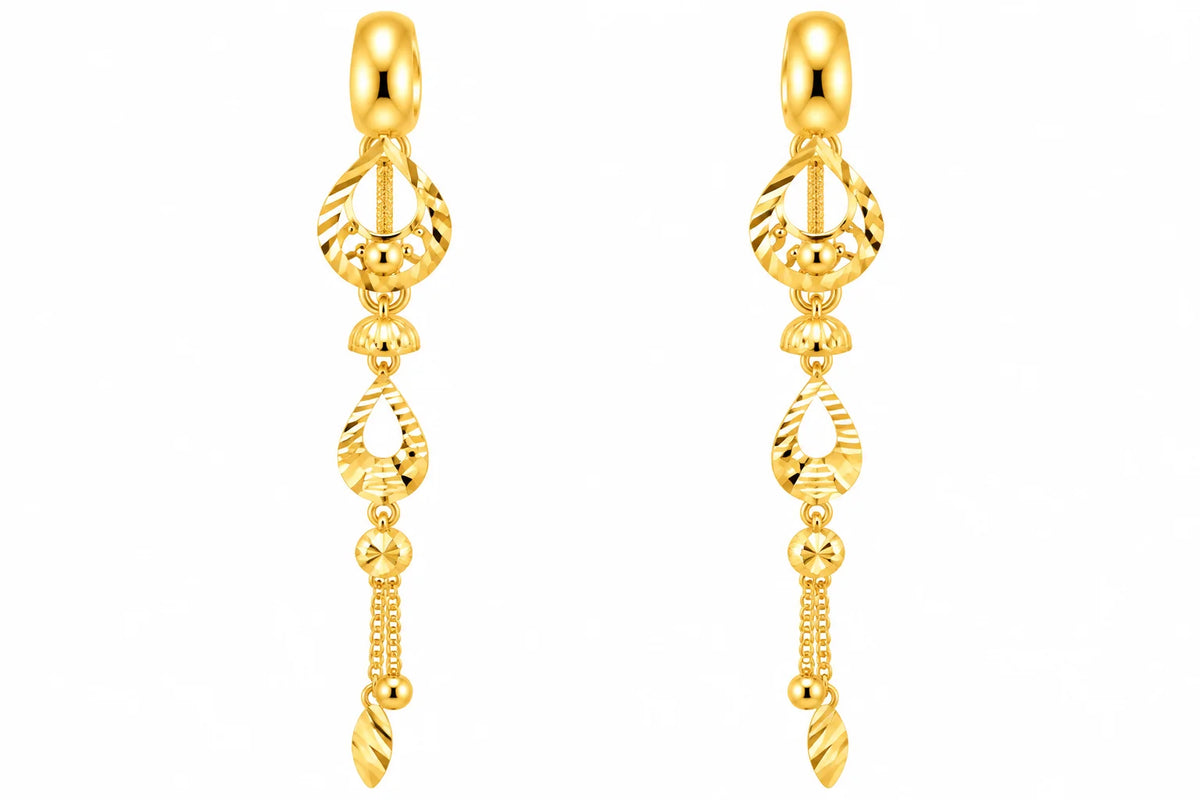 Elegant Circular Long Drop Earrings