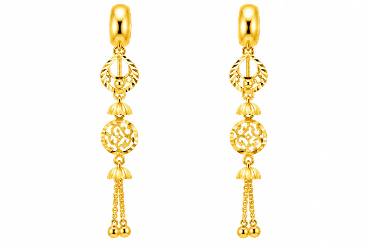 Elegant Circular Long Drop Earrings