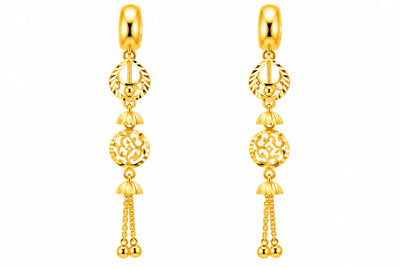 Elegant Circular Long Drop Earrings