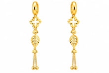 Floral Leaf Long Drop Earrings