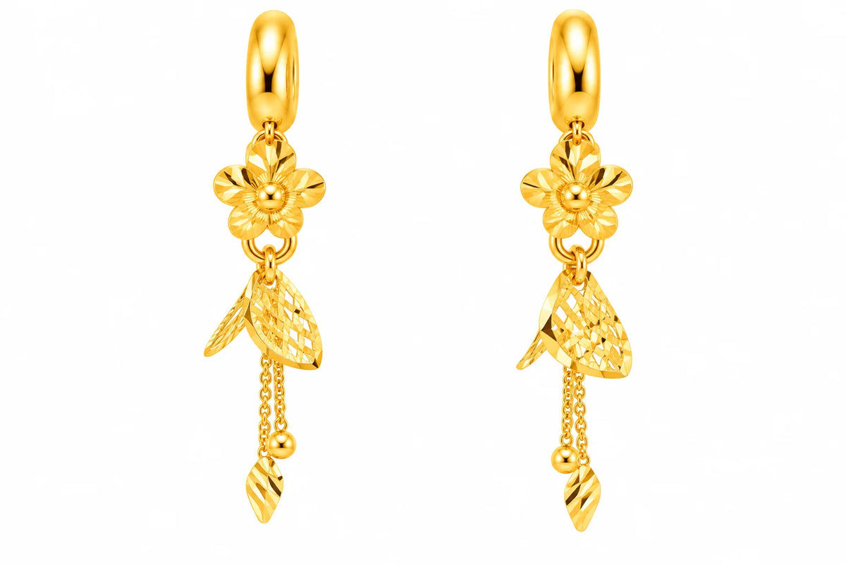 Floral Leaf Drop Earrings