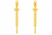 Floral Beaded Long Drop Earrings