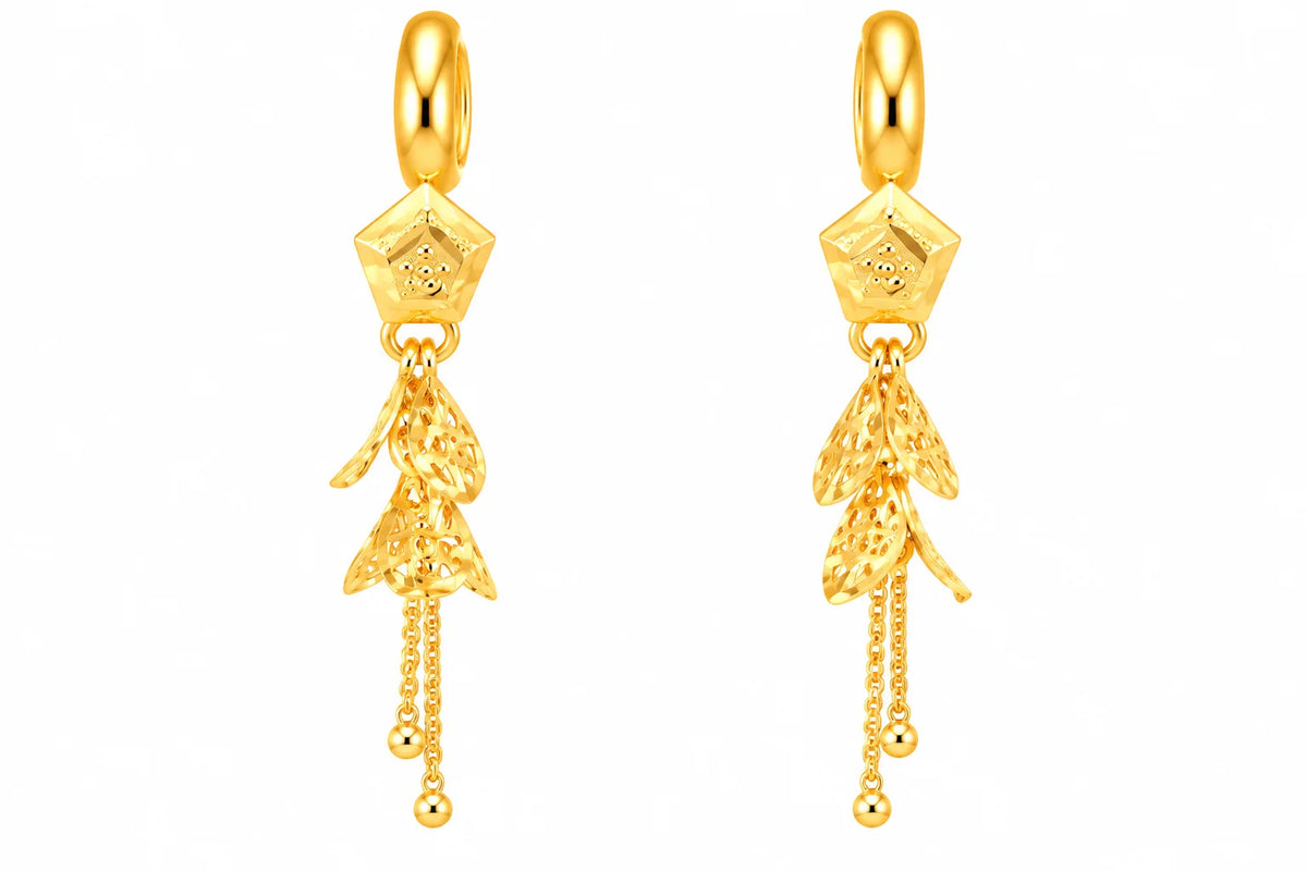 Floral Leaf Drop Earrings