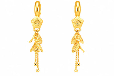 Floral Leaf Drop Earrings