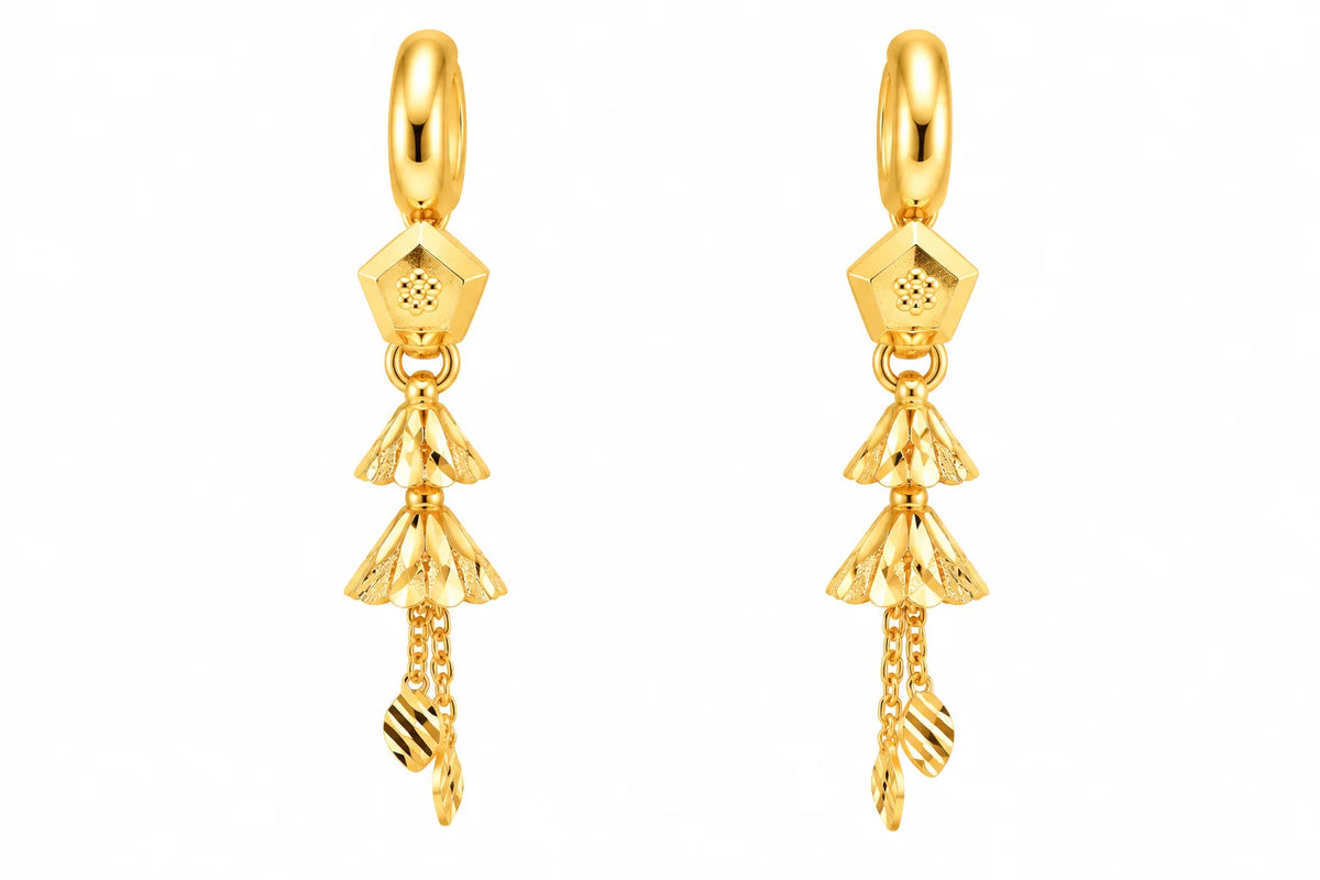 Floral Double Jhumka Drop Earrings
