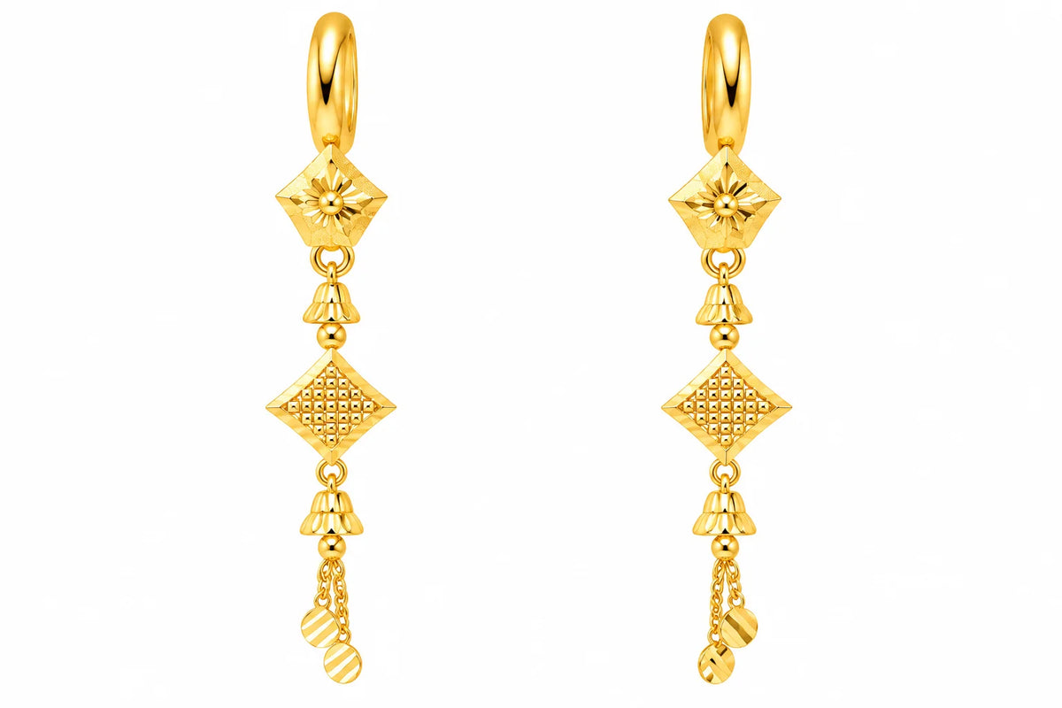 Leaf Design Drop Earrings