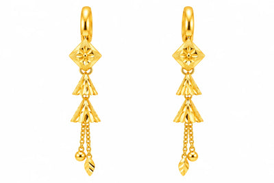 Floral Teardrop Drop Earrings