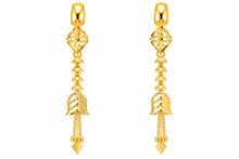 Floral Leaf Long Drop Earrings