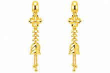 Floral Leaf Long Drop Earrings