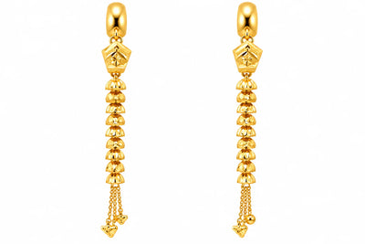 Long Drop Earrings – Layered Bead Design