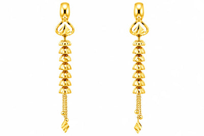 Long Drop Earrings – Layered Jhumka Design