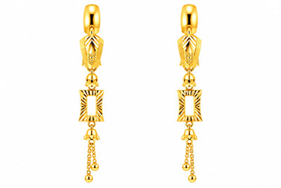 Long Drop Earrings – Geometric Frame Design