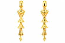 Long Drop Earrings – Floral Geometric Jhumki Design