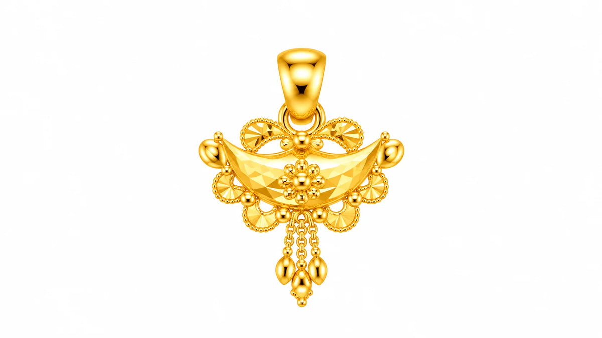 Floral Crescent Drop Design