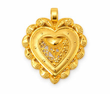 Heart-Shaped Traditional Gold Finish Pendant
