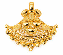 Traditional Gold Finish Fan-Shaped Pendant
