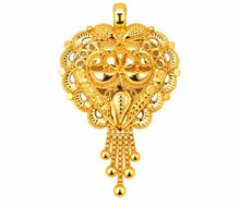 Traditional Gold Finish Heart-Shaped Pendant
