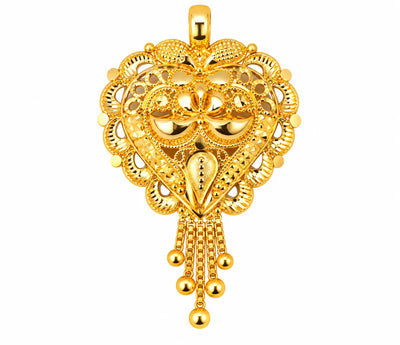 Traditional Gold Finish Heart-Shaped Pendant