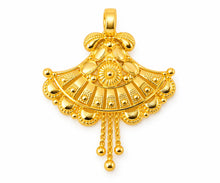 Traditional Gold Finish Fan-Shaped Pendant