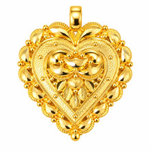 Traditional Heart-Shaped Gold Finish Pendant