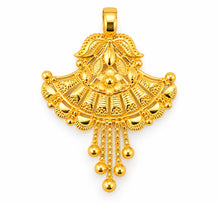 Traditional Gold Finish Floral Fan Pendant