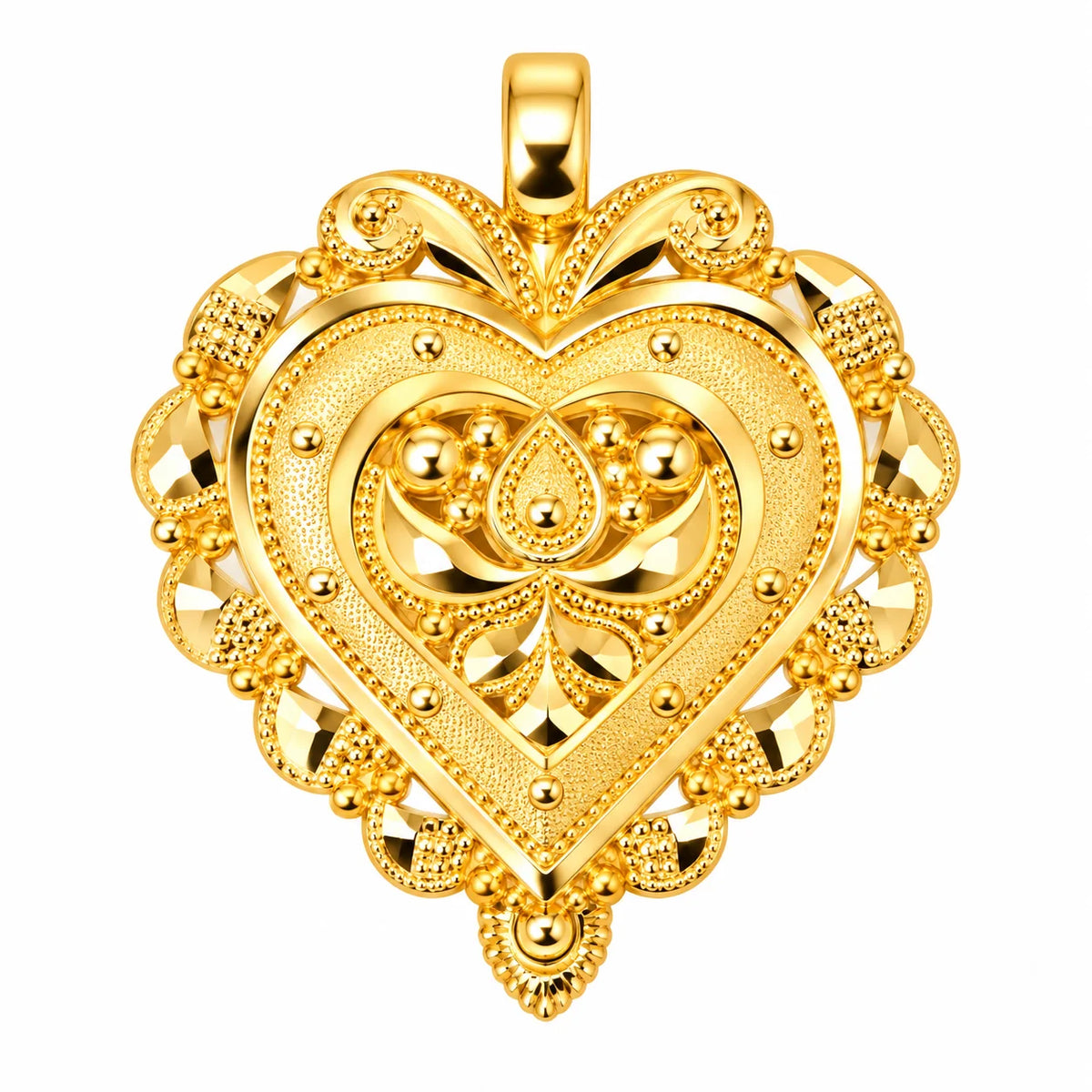 Heart-Shaped Gold Finish Pendant