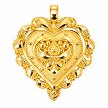 Heart-Shaped Gold Finish Pendant