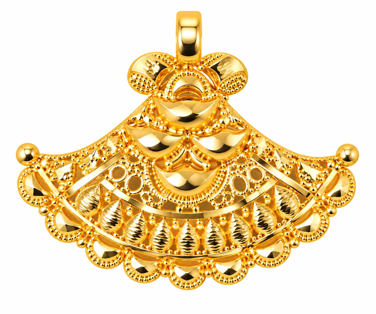 Heart-Shaped Gold Finish Pendant