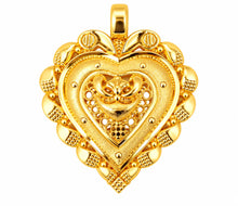Heart-Shaped Gold Finish Pendant