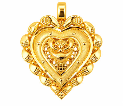 Heart-Shaped Gold Finish Pendant