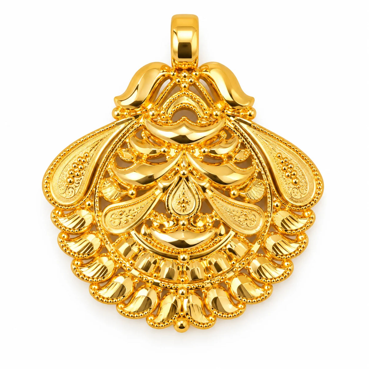 Traditional Gold Finish Ornamental Pendant