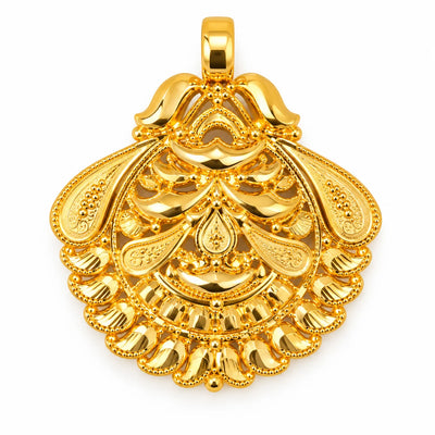 Traditional Gold Finish Ornamental Pendant