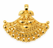 Traditional Gold Finish Fan-Shaped Pendant