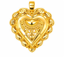 Heart-Shaped Gold Finish Pendant