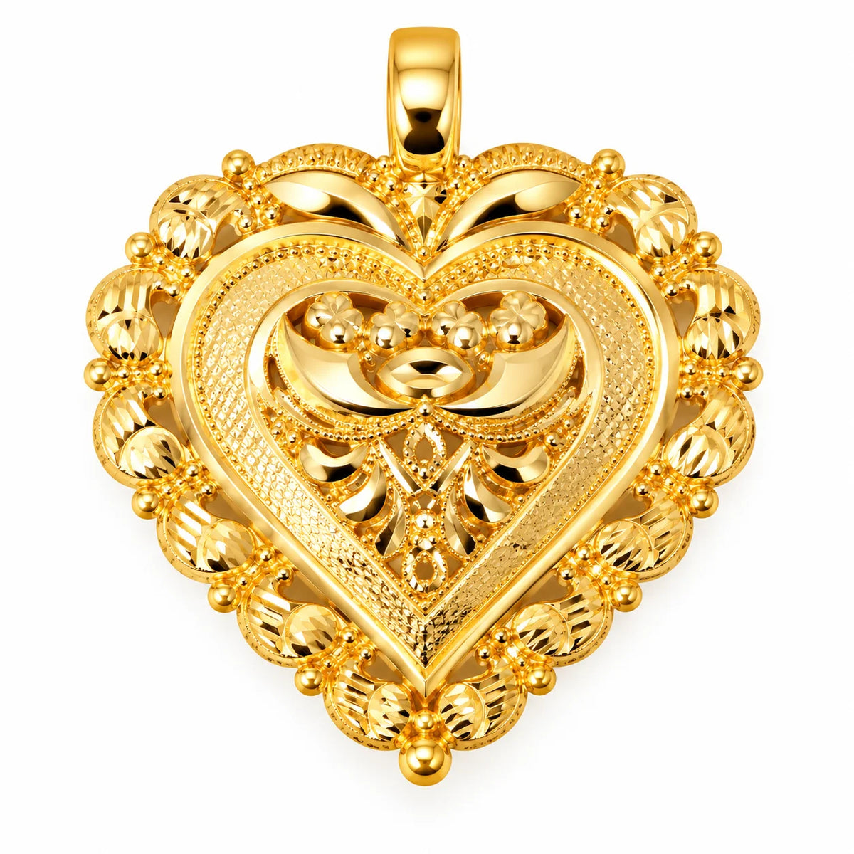 Heart-Shaped Gold Finish Pendant
