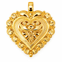 Heart-Shaped Gold Finish Pendant